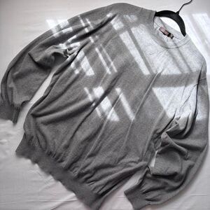 J. Hilburn | XLT — heather grey crewneck cashmere blend sweater
